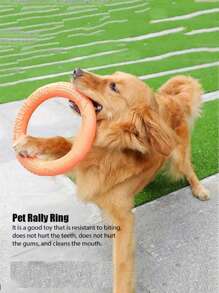 1pc Dog - An Interactive Toy For Training, Tug-Of-War, Chewing And Water Fun - Suitable For Outdoor Play, Can Be Used As Dog Toy, Training Ring, Sturdy And Chewable, Also Serves As Pet Retrieval Toy, Pet Floating Ring, Suitable For Training And Cleaning Teeth Of Medium And Large Dogs, Also A Dog Swimming Pool Floating Toy - Multicolor - View 7