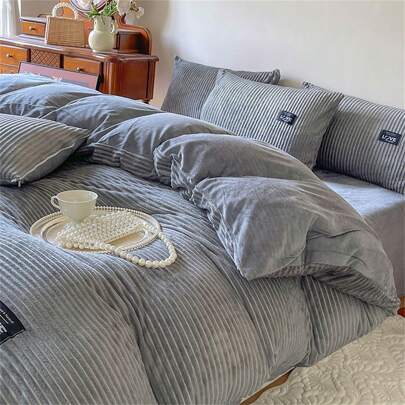 1pc Quilted Comforter Cover For Winter, Excludes Comforter Insert