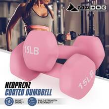 2x Neoprene Coated Hex Dumbbell Workout Fitness Exercise Strength Training 15LB - 1 - View 2