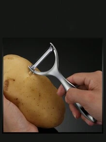 1 件不锈钢苹果和土豆削皮器，多功能厨房工具 - 彩色 - 查看 2