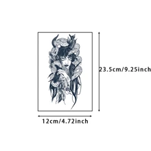 (Large Size) Medusa Herbal Temporary Tattoo, Realistic & Long-Lasting, Gradually Develops Color - Lasts 7-15 Days - Waterproof & Rub-Resistant - Black - View 2