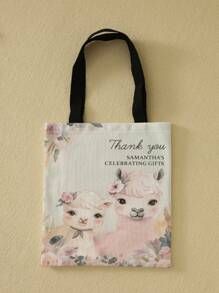 1pc Customized Canvas Bag, Unique Design (Photo, Landscape, Illustration), Foldable, Large Capacity, Lightweight, Stylish, Personalized Tote Bag, Shoulder Bag, Casual Shopping Bag Bags Ladies