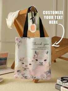 1pc Customized Canvas Bag, Unique Design (Photo, Landscape, Illustration), Foldable, Large Capacity, Lightweight, Stylish, Personalized Tote Bag, Shoulder Bag, Casual Shopping Bag Bags Ladies