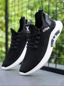 1 Pair Of 's Sports Shoes, Lightweight And Breathable Mesh Casual And Travel Shoes, Men's Fashion Sports Shoes, New For Spring/Summer 2024 - 黑色 - 查看 2
