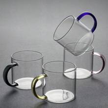 300ML Thick Heat Resistant Transparent Clear Borosilicate Glass Milk Espresso Coffee Breakfast Drinking Tea Tasting Cup Teacup Mug Tumbler With Handle For Hot Drinks Drinkware Accessories