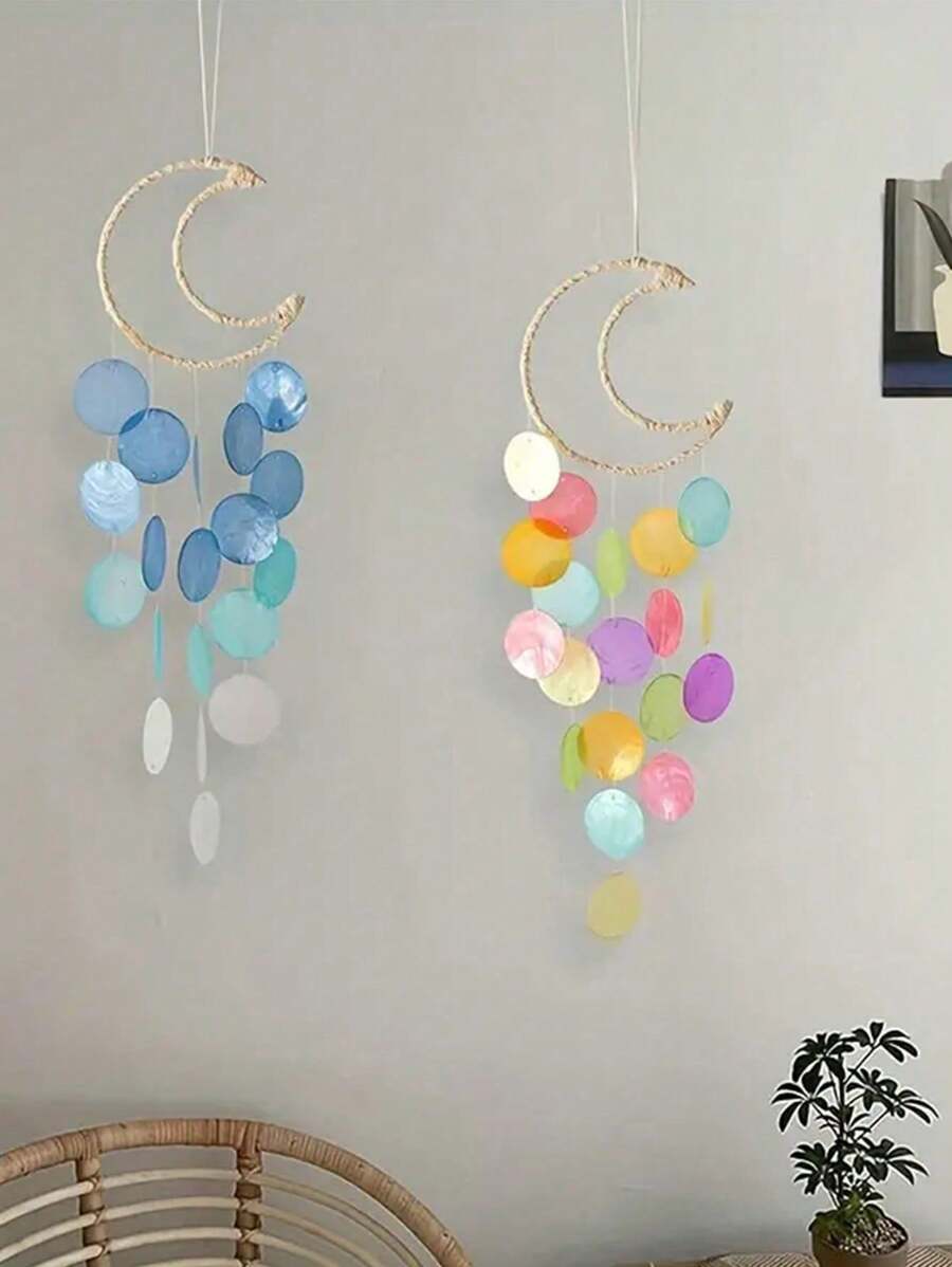 1pc Natural Shell Wind Chime, Room Bedroom Wind Bell Small Hanging Decor, Photography Prop, Birthday Gift