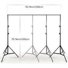 NEWKS Versatile 2mX2m Photography Backdrop Stand With 6 Spring Clamps, 2 Sandbags , 6 Tether Clips And One Bag Perfect For Photo Shoots, Live Streaming, Home Decor, Event Backdrops, And Birthdays - Black - View 1