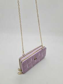 Cartera de mujer para colgar con cadena. - Morado - Ver 3