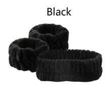Set de 3 piezas de bandas para la cabeza, manos y muñecas hechas de franela de 12 colores, absorbentes y antideslizantes, para uso unisex en maquillaje, spa facial, yoga