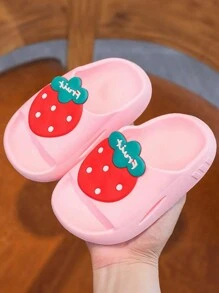 1双草莓造型卡通轻便防滑儿童时尚拖鞋