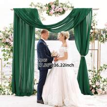 1/2 pezzi 70 x 600 cm Tenda per arco da matrimonio bianco, Tessuto in chiffon trasparente per arco da matrimonio, Materiale per drappi da arco da matrimonio, Tessuto per drappi di gazebo per decorazione cerimonia nuziale, Adatto per sfondo festa, arco all'aperto, cerimonia in chiesa