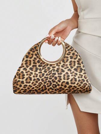 Large Capacity Leopard Print Fashionable Flap Handbag For Ladies' Daily Commute Or Dating For Party,Wedding, Prom, Dinner/Banquet, Matching With Wedding Dresses,Formal Dresses, Prom Dresses, Birthday Dresses, Leopard Print Purse For Women Leopard Comeback