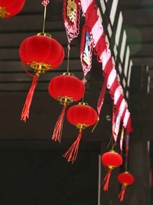 30/25/20 件迷你红灯笼装饰，婚礼庆典绿色植物装饰，新年和春节节日门挂，适用于新年、婚礼、节日