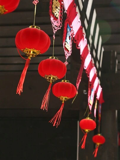 30/25/20 件迷你红灯笼装饰，婚礼庆典绿色植物装饰，新年和春节节日门挂，适用于新年、婚礼、节日