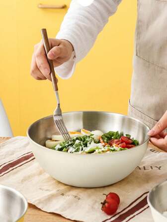 QIYINGFA 1pc Stainless Steel Mixing Bowl With Scale, Nesting Salad Bowl In Candy Colors (17.3/19.3/22.5/24.6cm) School Supplies,Christmas Gift