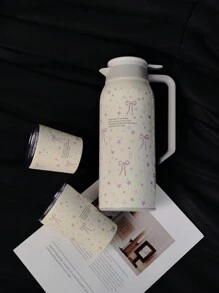 1 件 1500 毫升（50.7 盎司）不锈钢双层真空保温水/咖啡/茶壶，带蝴蝶和星星设计，适用于办公室、家庭、户外、餐厅、节日/生日礼物、物品水瓶 - 彩色 - 查看 11