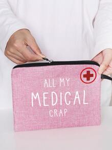 Portable Outdoor Travel First Aid Kit, Compact Medicine Box, First Aid Bag And Pill Organizer For Office And Carry - Pink - View 2