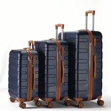1 件 20/24/28 英寸耐用大容量行李箱万向轮锁密码锁随身行李拉杆箱适合学校大学适合男孩女孩女士男士旅行圣诞节礼物节日必备品 - 藏蓝色 - 查看 2