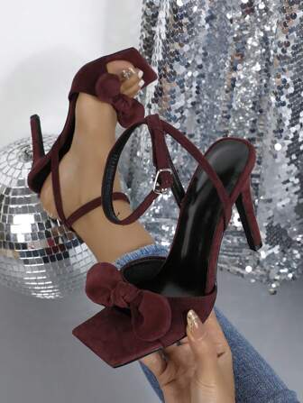 女士时尚优雅系带高跟凉鞋