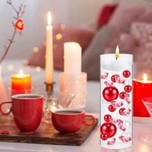 7.072 piezas Relleno de jarrón con diamantes de imitación y perlas acrílicas con forma de corazón, centros de mesa con velas flotantes utilizados para el Día de San Valentín, bodas, fiestas de cumpleaños, Día de la Madre, cenas a la luz de las velas, reuniones festivas, decoración de microescenarios al aire libre, accesorios - colores mezclados - Ver 12