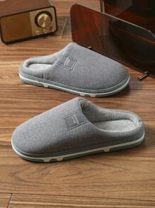 Pantuflas suaves y cálidas de felpa para hombres, zapatillas cómodas y antideslizantes para interiores y hogar, pantuflas de piel con suela plana para parejas, zapatos interiores silenciosos y cálidos para el invierno