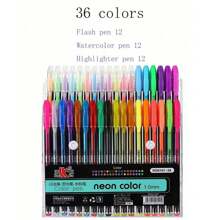 Set de 12/18/36/48/60 bolígrafos de gel brillantes de colores neutros, bolígrafos de colores especiales luminosos con estrellas brillantes, bolígrafos de colores de caramelo fluorescentes, bolígrafos de color neutros de 1.0 mm (estilo y color aleatorios) para niños, cristianos, coloreo, útiles escolares
