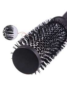 1件装女士美发造型尼龙卷发刷，带导热铝管和刘海造型工具，方便在家轻松卷发、梳理头发，美发造型工具，发饰 - 彩色 - 查看 2