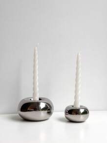 1 件奢华创意银陶瓷烛台，现代简约家居装饰烛台道具，适用于烛光晚餐、婚礼装饰