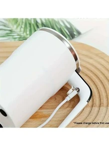 White Electric Coffee Mug With Temperature Sensing, Magnetic Auto-Stirring, Portable Electric Coffee/Milkshake Shaker Cup For Protein Powder, Available In Black And Pink