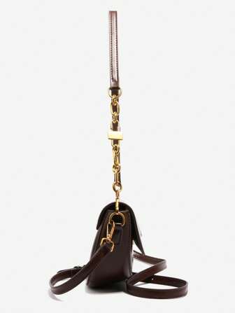 Retro strukturierte halbrunde Klappen Satteltasche, 2025 neue Mode Ketten Umhängetasche für Frauen, schicke und stilvolle Umhängetasche, lässig und vielseitig für den täglichen Gebrauch und Dates, Geschenk