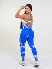 Women Sports Leggings - Blue - View 1
