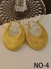 Pendientes de aro gruesos dorados para mujeres, pendientes de aro gruesos chapados en oro de 18K, ligeros, joyas de moda hipoalergénicas y regalo - par de oro - Ver 6