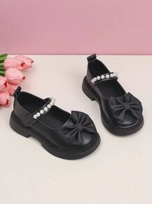 新款秋季女童皮鞋蝴蝶结公主鞋婴儿低帮乐福鞋休闲鞋