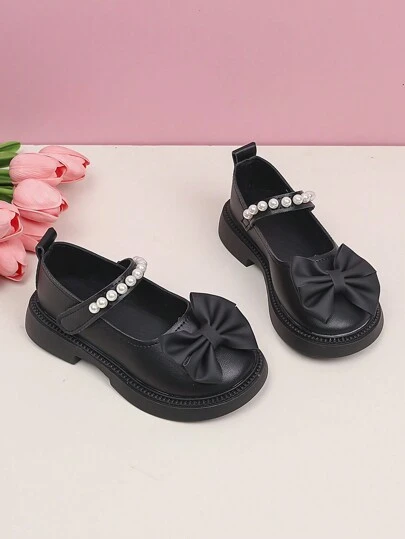 新款秋季女童皮鞋蝴蝶结公主鞋婴儿低帮乐福鞋休闲鞋