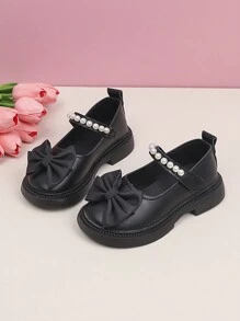 新款秋季女童皮鞋蝴蝶结公主鞋婴儿低帮乐福鞋休闲鞋