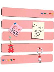 Set de 5 piezas de Tablero de mensajes de fieltro de 33*5cm, tablero de notas de oficina de fieltro, adhesivo para pared, tablero de exhibición - Multicolor - Ver 3