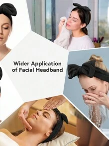 彩色豹纹蝴蝶结头带发饰可爱发带，适合女士、化妆和洗脸家居浴室装饰秋季装饰返校 - 米色 - 查看 5