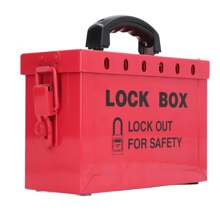 Lockout Tagout Box Portable Safety 13 Guage Lockout Tagout Group Lock Box For OSHA Compliance Group - Black - View 5