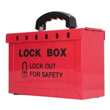 Lockout Tagout Box Portable Safety 13 Guage Lockout Tagout Group Lock Box For OSHA Compliance Group - Black - View 4