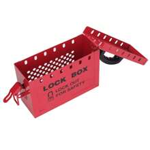 Lockout Tagout Box Portable Safety 13 Guage Lockout Tagout Group Lock Box For OSHA Compliance Group - Black - View 8