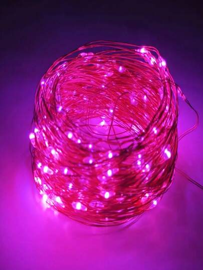 1 String Of Led Fairy Lights, Pink Color, Battery-Powered Copper Wire String Lights, Suitable For Gift, Bedroom, Christmas, Party, Wedding, Centerpiece, Halloween, Bouquet, Yard Decoration, 1m/3m/5m (Batteries Not Included) Halloween Decor Christmas Decoration Thanksgiving Wedding Home Decor Home Decor Fall Decor Autumn Decor Birthday Decorations For Gifts Party Supplies Indoor Holiday Festival Decor Wall Decor Halloween Ornaments