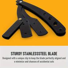 男士专业理发剃须刀，带 20 片刀片，不锈钢折叠剃须刀，适合家庭和沙龙修剪 - 彩色 - 查看 7