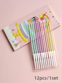 12pcs/24pcs Colorful Swirl Birthday Candles, Cake Decorations, Electric Birthday Cake Decorations, Cake Toppers, Baking Decorations, Cake Decorating Supplies, Suitable For Party Decorations, Baking And Celebrations - Colored Twist Candles, Suitable For Special Occasions And Back To School Season - Macaron Color - View 8