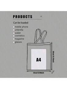 1pc Customized Canvas Bag, Unique Design (Photo, Landscape, Illustration), Foldable, Large Capacity, Lightweight, Stylish, Personalized Tote Bag, Shoulder Bag, Casual Shopping Bag Bags Ladies