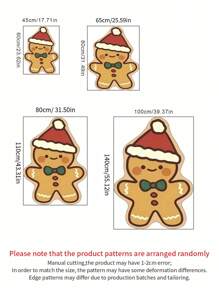 1 Stück Lebkuchenmann Teppich, Fröhliche Weihnachten Teppich, Weihnachtsschmuck/-dekorationen, Weihnachtsplätzchen Teppich, dicker Weihnachtsteppich für Wohnzimmer, Schlafzimmer, Eingangsbereich, Küche, Badezimmer, Spielzimmer, Arbeitszimmer, Plüsch, flauschig, Herbst/Winter - Verschiedenfarbig - Übersicht 8