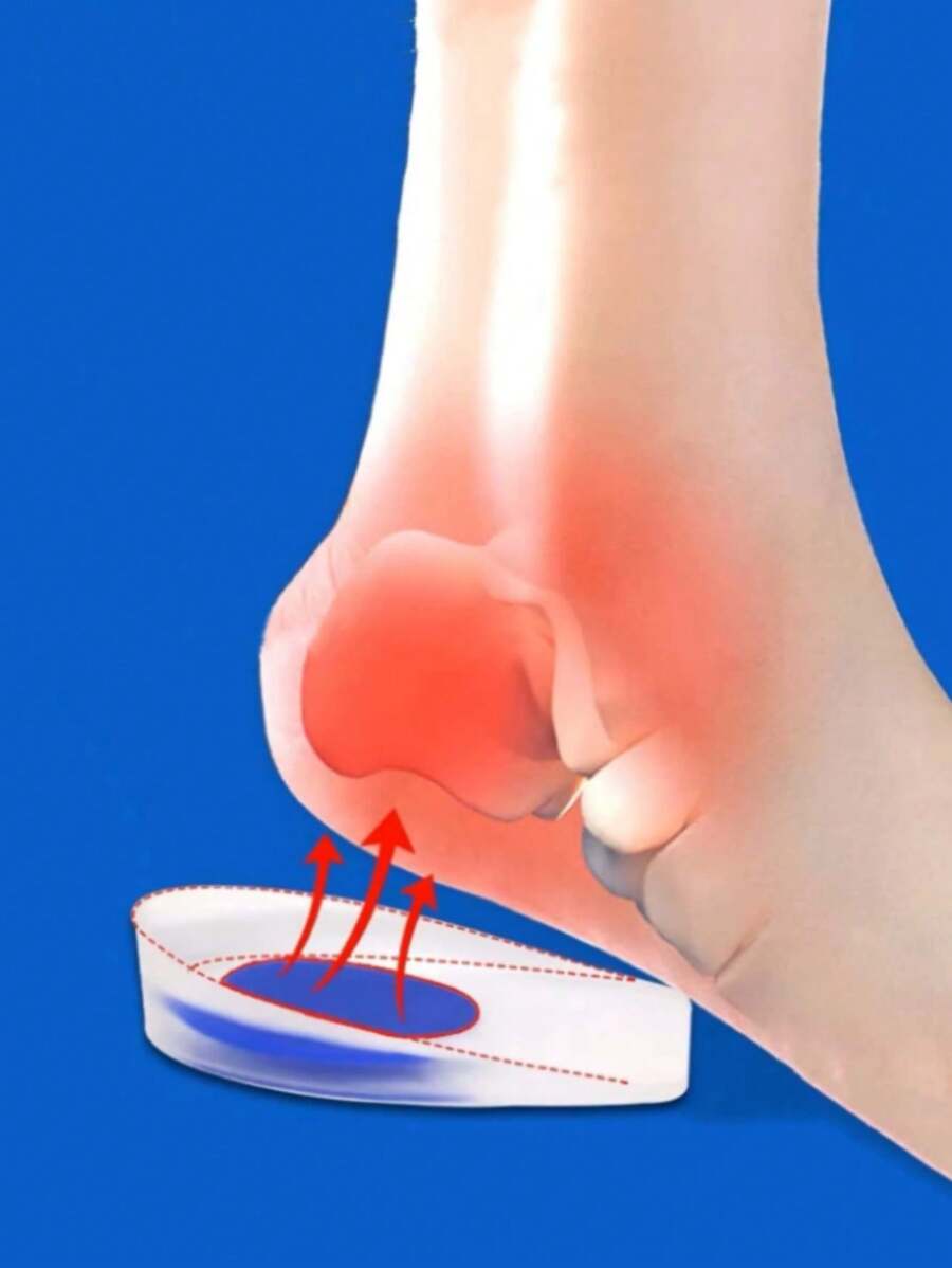 QKC 2pcs Heel Pain Relief Pads - PU Gel Heel Cups, For Protecting Heel Spurs And Shock Absorption In Sports Shoes, For Women Men Sneakers Shoes Men Trainers Running Shoes Summer, Accessories Gift Ideas - Royal Blue - View 1