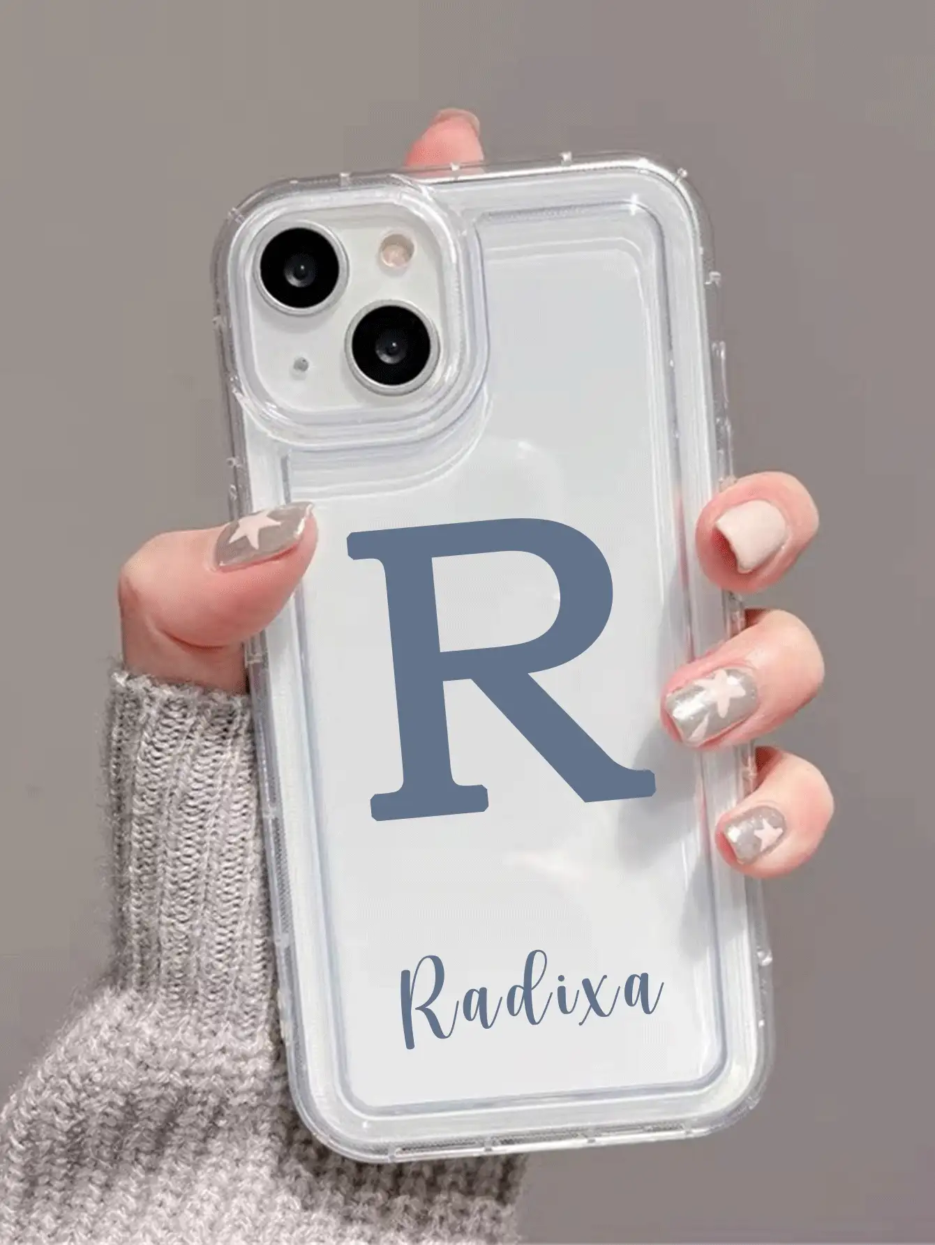 Customizable Minimalist Personalized Name, Signature, Short Quote Colorful Letter Shockproof Thick Transparent TPU Soft Phone Case Cover Compatible With IPhone 11, 12, 13, 14, 15, 16 Pro Max,Customized Phone Cases,Street Casual Chic,International Version, Not The Domestic Version - Clear - View 2