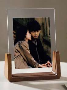 Customized Personalized 7-Inch Creative U-Shaped Solid Wood Photo Frame, Wooden Acrylic Transparent Photo Frame, Calligraphy And Painting Mounting Display Frame - 7 Inches - View 11