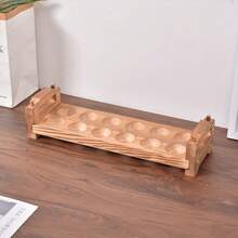 12-Egg Capacity Stackable Wooden Egg Tray | Rustic Farmhouse Kitchen Storage Cabinet And Countertop Display Rack | Natural Rustic Fresh Egg Holder