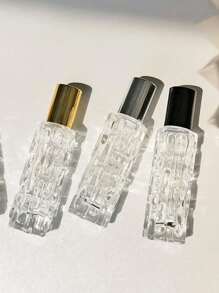 1/3pcs 12ml Exquisite Refillable Aluminum Spray Tip Glass Bottle Diamond Pattern Small Perfume Atomizer Bottle For Travel Cologne Perfume Pump Box Bottle Portable, Room, Bedroom, Daily Applicable Bottle, Perfume Bottle